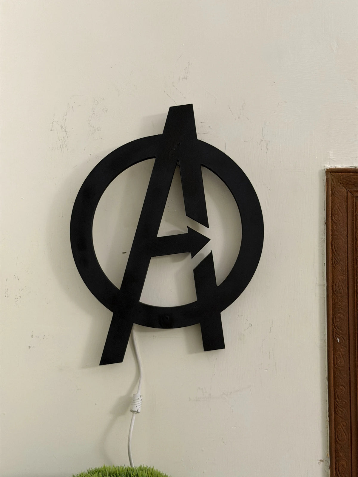 Black Avengers Logo LED Light Up Wall Decoration - MINDSTONE