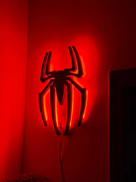 Black Spider Logo LED Light Up Wall Decoration - MINDSTONE