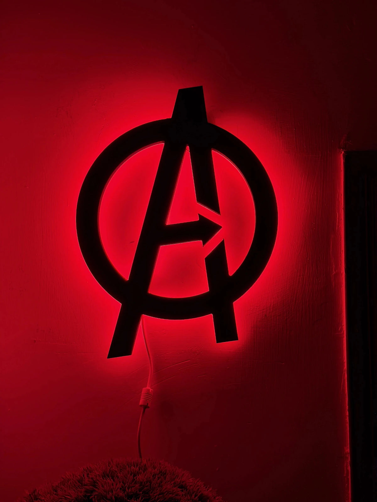 Black Avengers Logo LED Light Up Wall Decoration - MINDSTONE