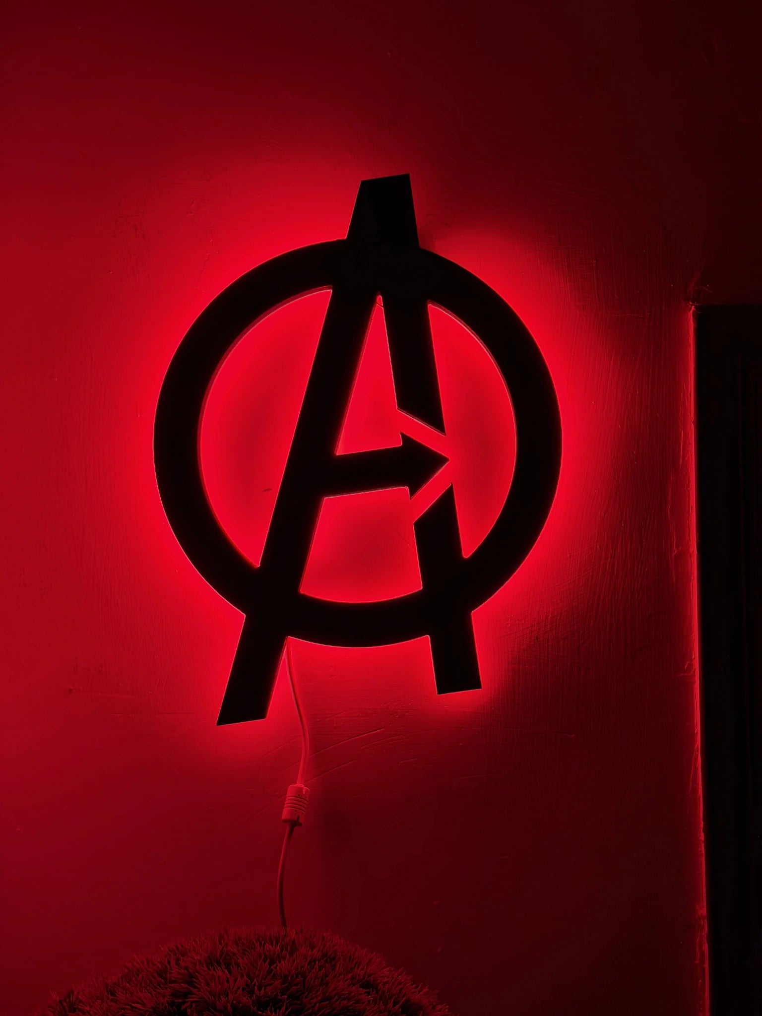 Black Avengers Logo LED Light Up Wall Decoration - MINDSTONE