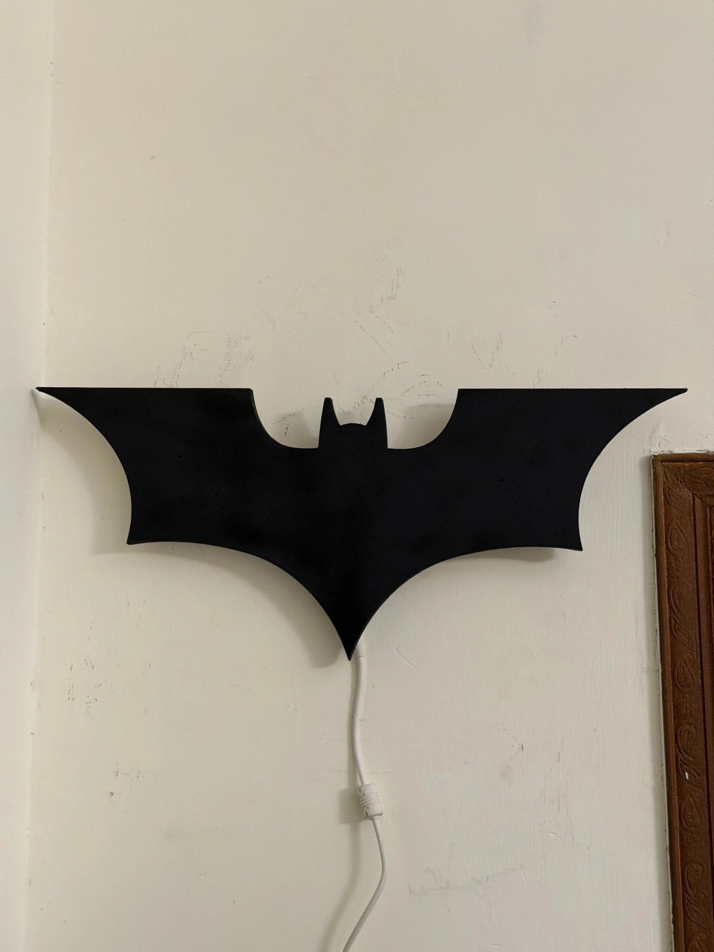 Black Batman Logo LED Light Up Wall Decoration - MINDSTONE