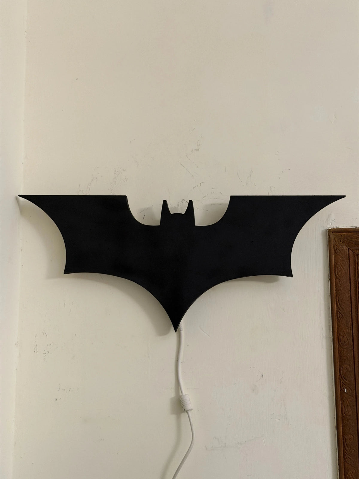 Black Batman Logo LED Light Up Wall Decoration - MINDSTONE