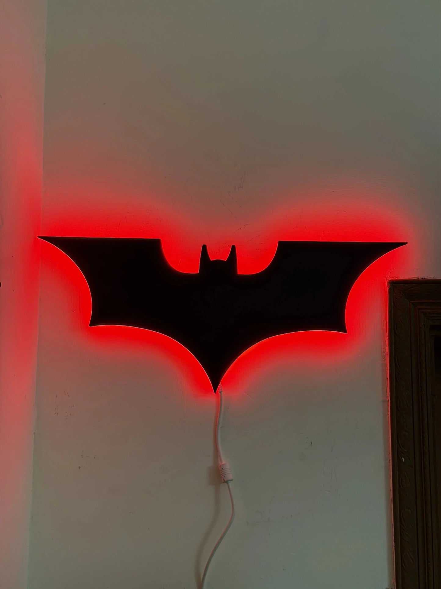Black Batman Logo LED Light Up Wall Decoration - MINDSTONE
