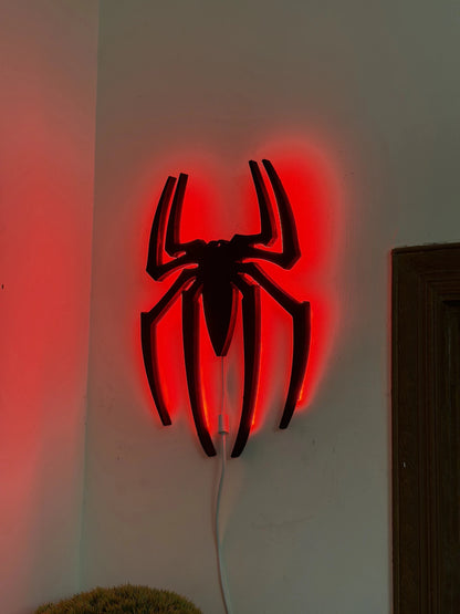 Black Spider Logo LED Light Up Wall Decoration - MINDSTONE