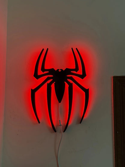 Black Spider Logo LED Light Up Wall Decoration - MINDSTONE
